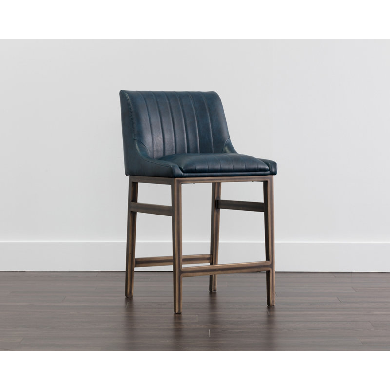 Halden Upholstered Bar Stool, Bravo Metal, Counter Stool (26" Seat Height)