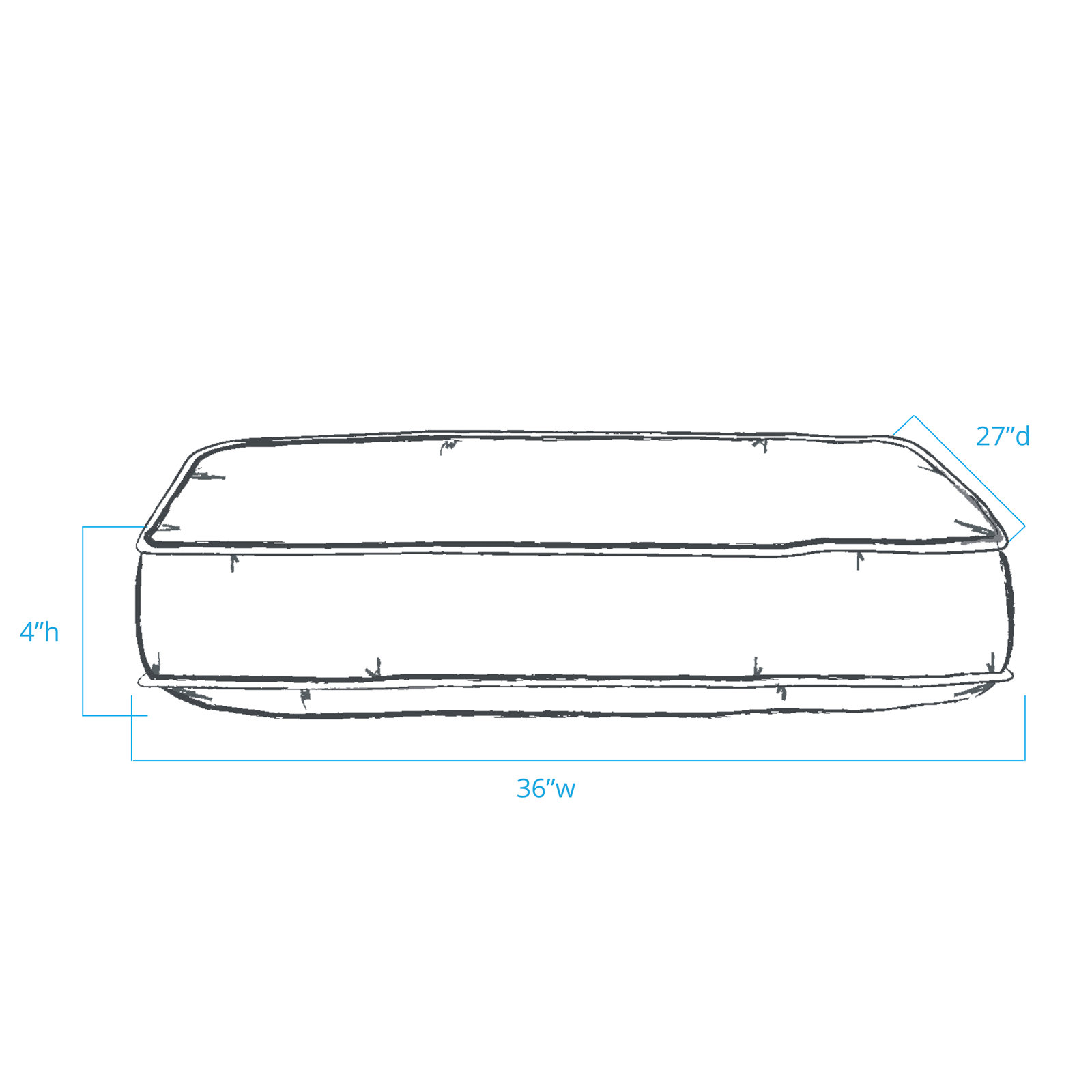 Orthopedic Foam Pet Bed with Washable Cover, Small (36" W x 27" D x 4" H), Sage/Khaki