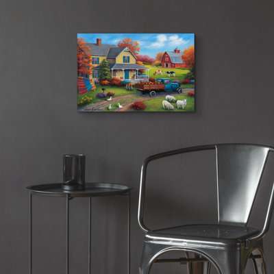Lark Manor ™ «Harvest Time on the Farm» par John Zaccheo, art mural en verre acrylique