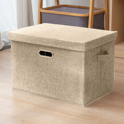 Bacs de rangement pliables avec couvercles, grands organisateurs de garde-robe et rangement, sacs de rangement pour vêtements ou sacs de déménagement, paniers de rangement pour couverture, édredon, oreiller, literie, beige