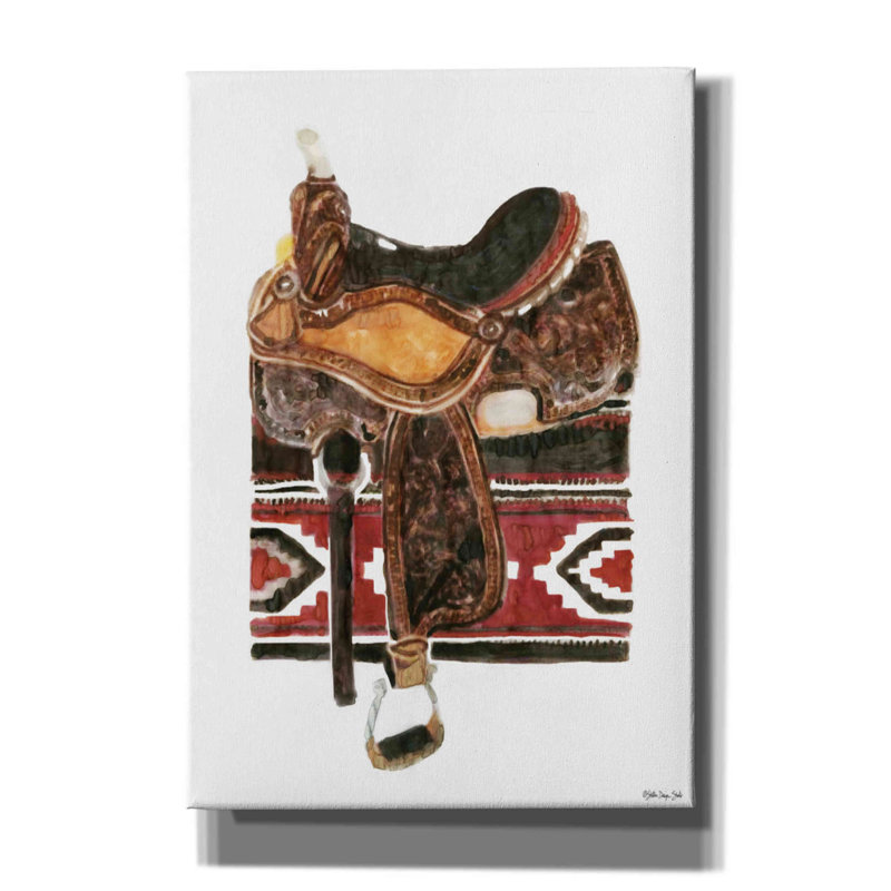 «Saddle 2» par Stellar Design Studio - peinture sur toile tendue, H 26 po x l 18 po x P 0,75 po