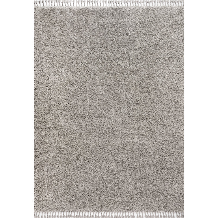 Felicdad Shag Plush Tassel Gray Rug
