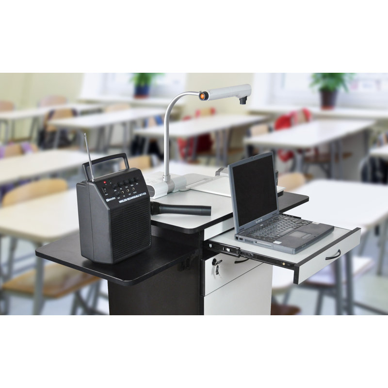 WorkplaceEssentials Multi-Media Work Center AV Cart with Lockable Storage