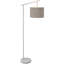 Home Decor Metal Floor Lamp, Rotatable Lampshade Grey Floor Light with LED Bulb
