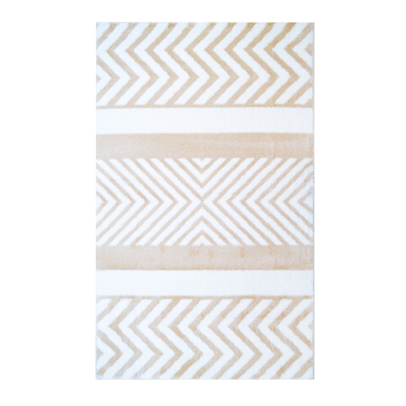Tapis brun à chevrons Allensville, Rectangle 3 pi 4 po x 5 pi