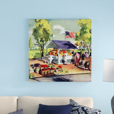 « agriculteurs market », reproduction d’art sur toile tendue