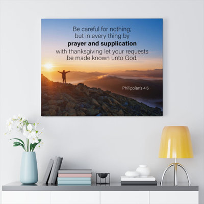 Prayer And Supplication Philippians 4:6 - Wrapped Canvas Print