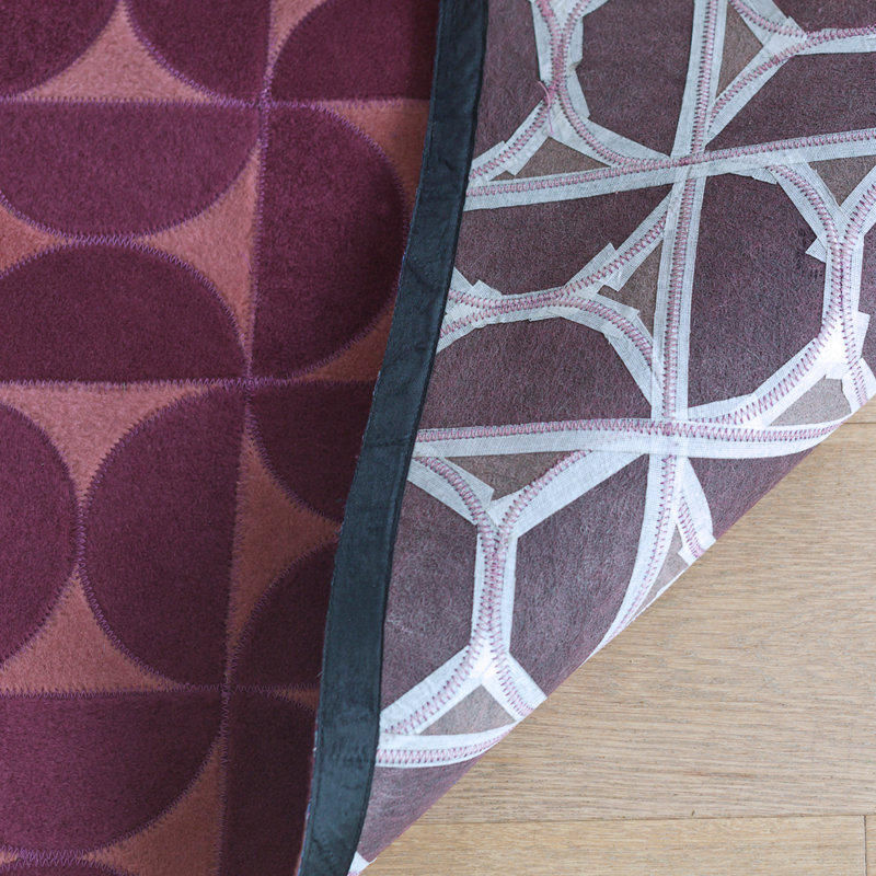 Horizons Geometric Area Rug in Pink, Rectangle 6'7" x 9'8"