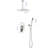 16" Ceiling-Mounted Shower System, Brass And Stainless, Brushed Nickel, Bathroom Liberating System Ceiling Mount - Elegant Option Nickel-124646429