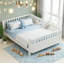 Lit plateforme en bois avec rails de sécurité, conception à profil bas-1053207403-1053207404