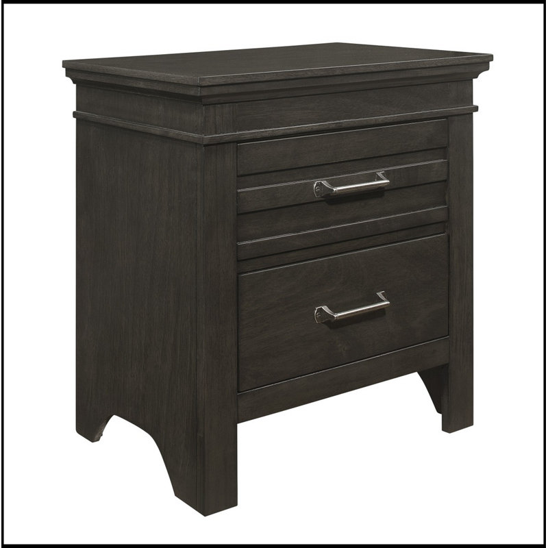 Table de chevet transitionnelle 1pc, Gris anthracite
