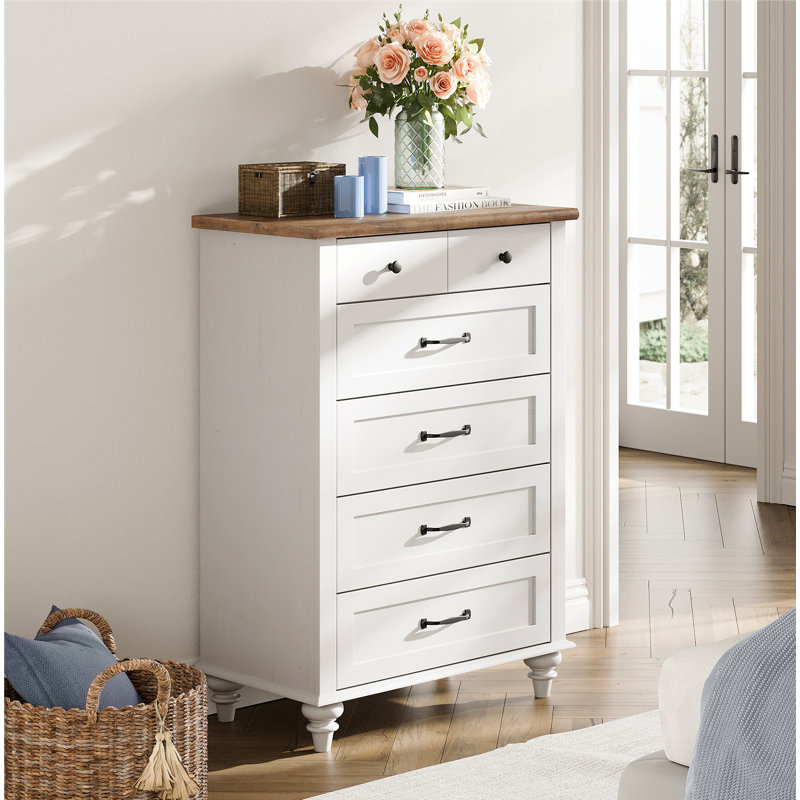 Commode 5 tiroirs Corretta, Blanc