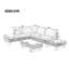 Elisamuel Rattan Corner Sofa Set with Coffee Table Garden Furniture Set Garden lounge for 4-5 people-1290483282-1290483285
