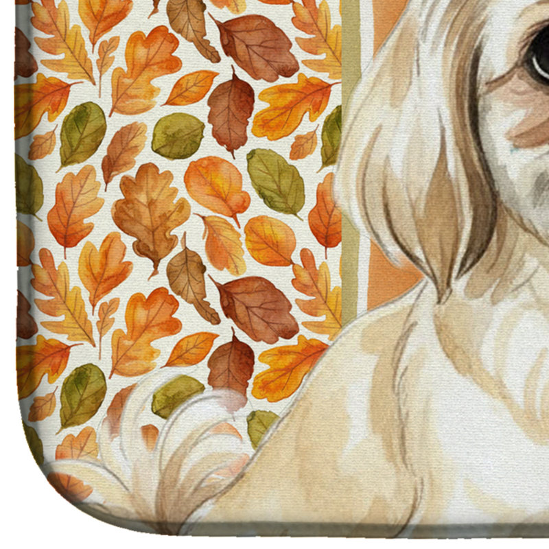 Cream Pekingese Heirloom Fall Dish Drying Mat