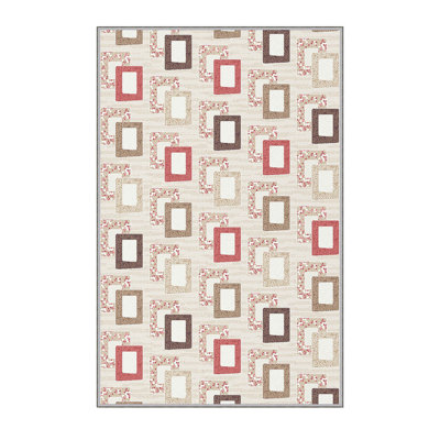 Soft Hall Carpet (2.6 x 4.9 ft), 100% Polyester, 0.3 in Pile Height | Antibacterial, Non-Slip Underside, 650 g/m² | Machine Washable, 3D Digital Print | Perfect for Living Room, Entryway & Bedroom Décor