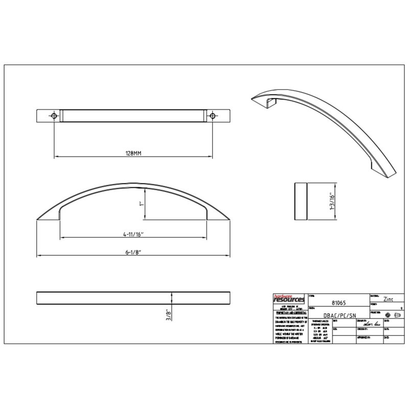 Somerset 5" Center to Center Arch Pull, Satin Nickel