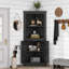 Armoire en bois 4 portes avec tablettes réglables-1035739947