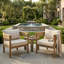 Chaise d'appoint d'extérieur moderne en bois d'acacia avec coussins hydrofuges Darnell pour cour, porche, jardin et patio-131400998