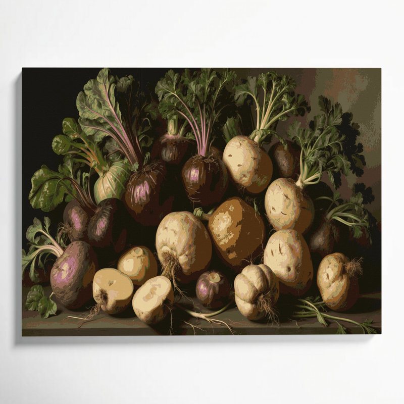 Légumes, art mural sur toile brun Rutabaga, H 20 po x l 24 po