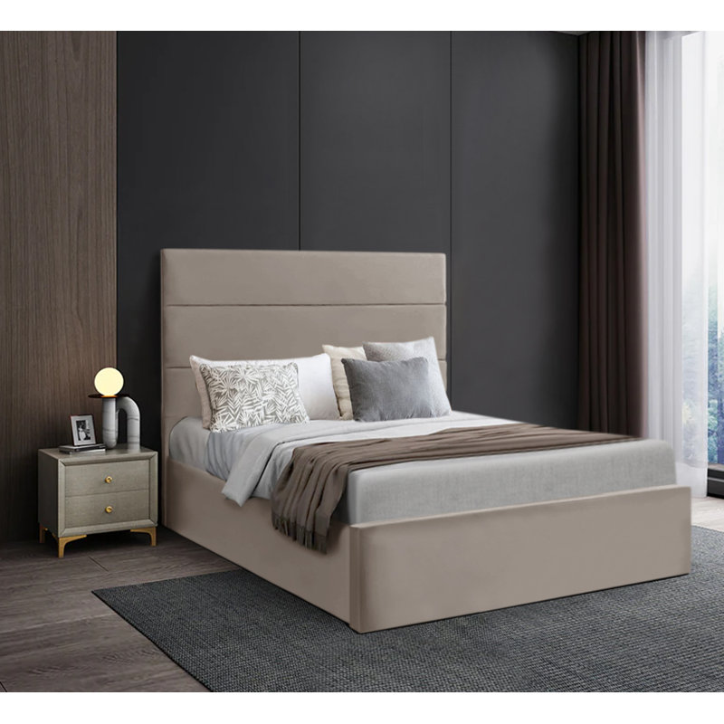 Novada Bed Frame Upholstered Bed, Double (4'6), Coffee