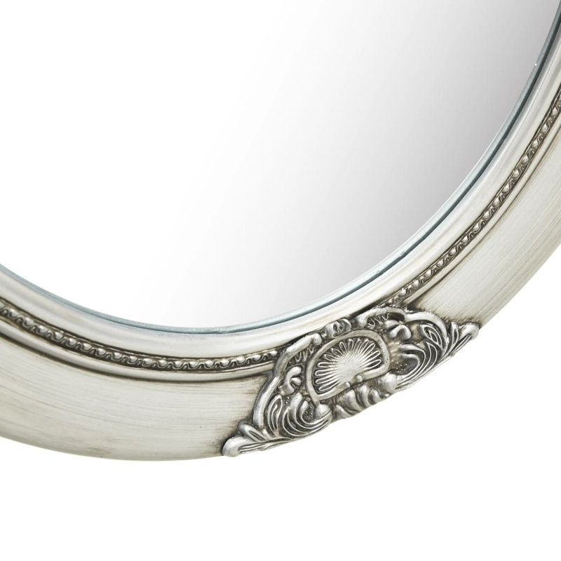 Cann Wood Oval Wall Mirror, 70cm H x 50cm W, Silver