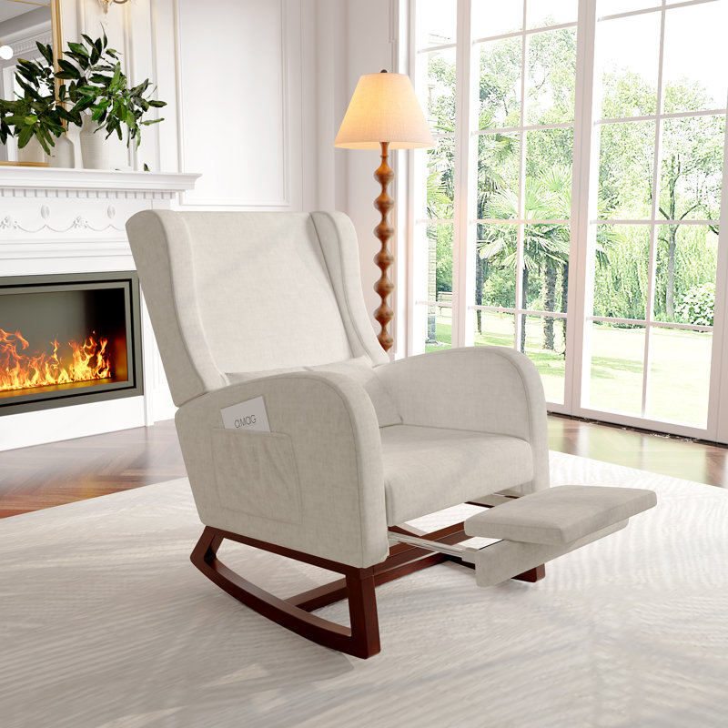 Solid Wood Rocking Chair, Beige