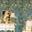 Vintage Green Peel And Stick Wallpaper Rolls, Self-Adhesive PVC Wall Covering For Livestream Backdrop