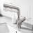 Brushed nickel pull-out faucet, single-hole, single-handle kitchen sink faucet with retractable spray head; 360° swivel, high-arc basin faucet; a multifunctional sink faucet suitable for bathrooms, RVs, campers, and kitchen sinks.