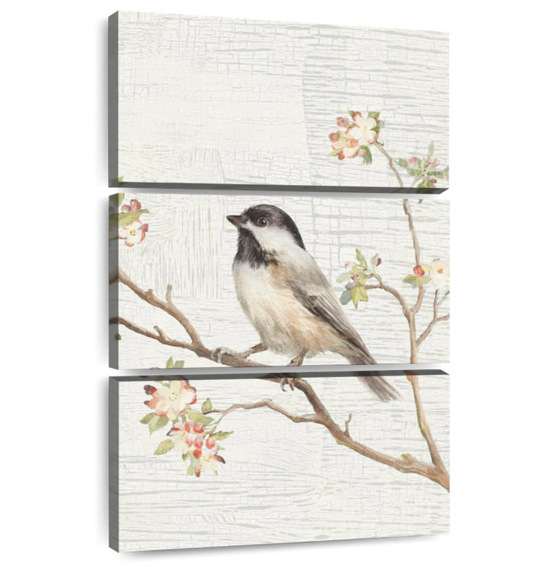 Mésange à tête noire rétro II, H 45 po x l 28 po