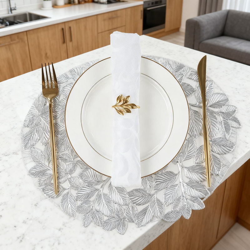 Ensemble de 4 napperons de table Silver Leaf