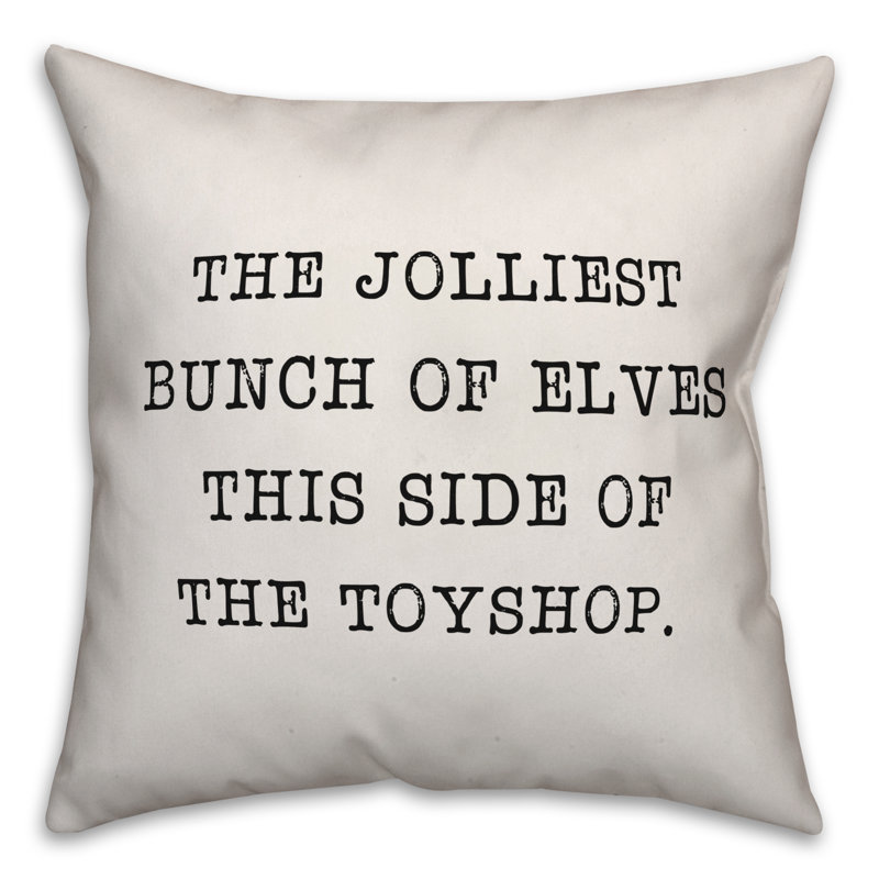  Housse de coussin Jollmost Bunch of Elves, 16 po x 1 po, Blanc, Polyester/ Bourre en polyester