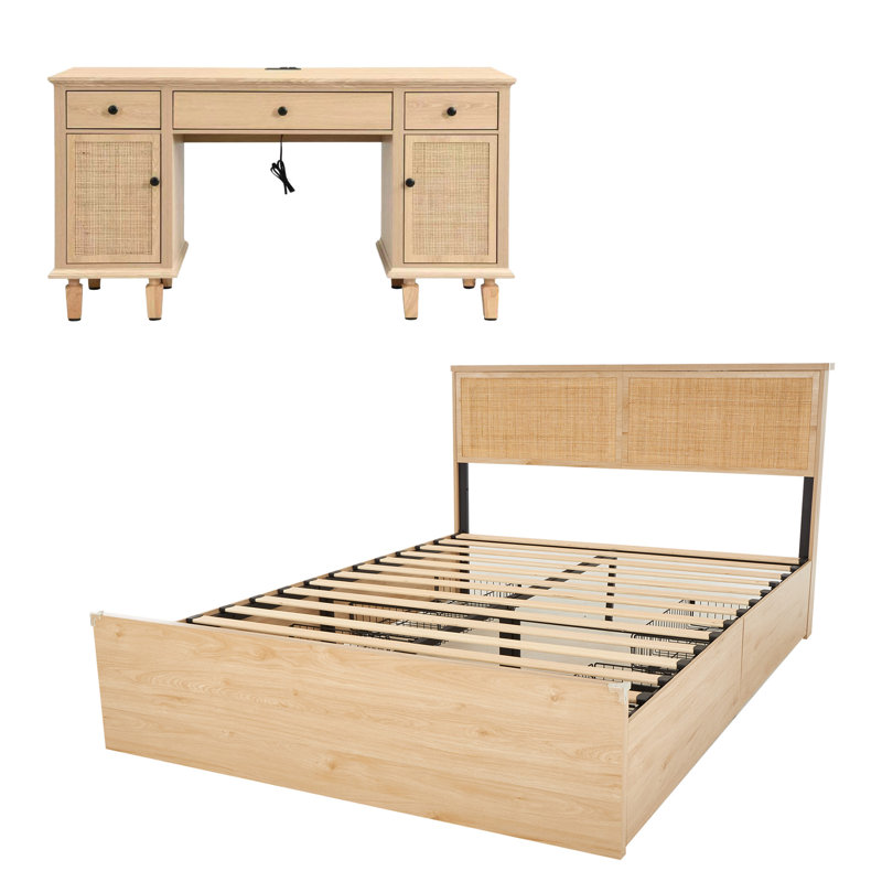 Ensemble de chambre à coucher 2 pièces Boho, Double