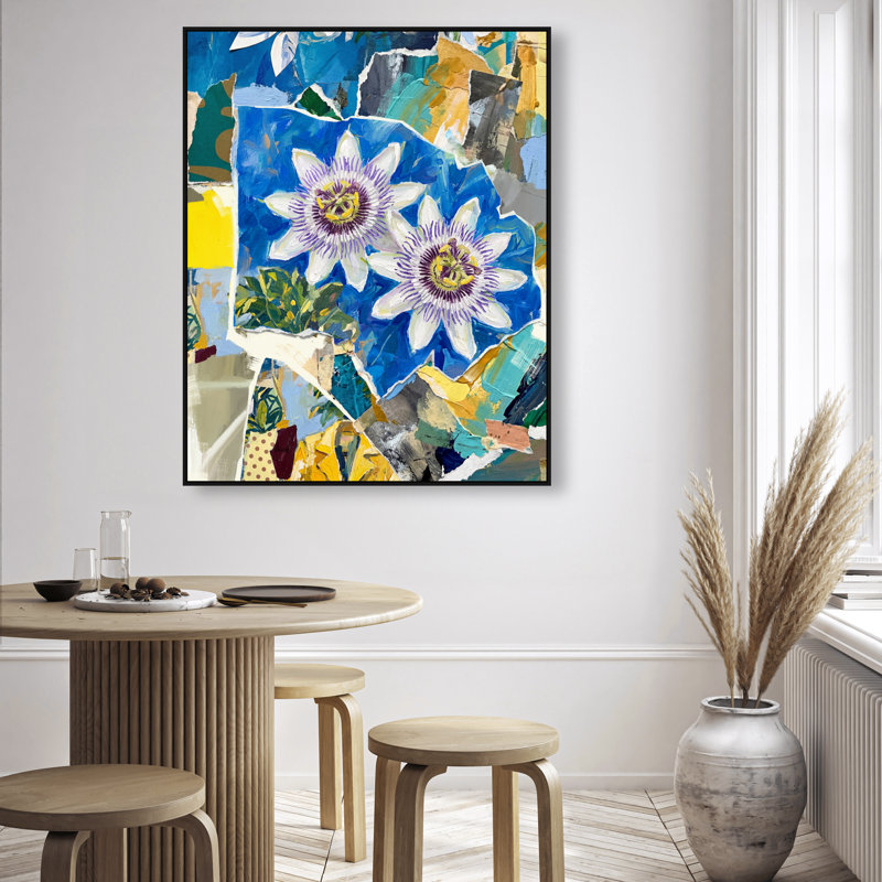 Blue Spring Print by Oliver Gal, 37"H x 46"W, Black Floater Frame