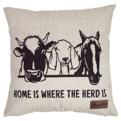 Wrangler Home is Where the Herd Is Outdoor Pillow