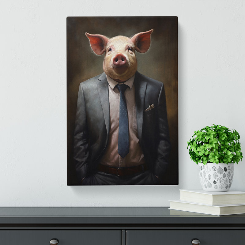 Pig In A Suit - Print, 60cm H x 40cm W x 3cm D