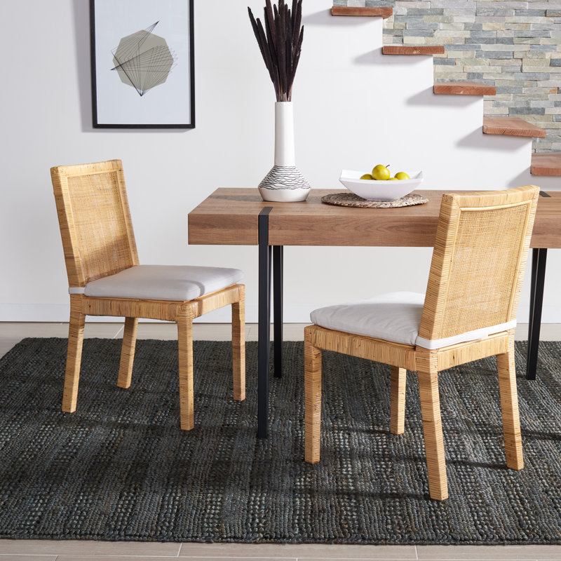 Chaise d'appoint Elaina, Blanc, Naturel