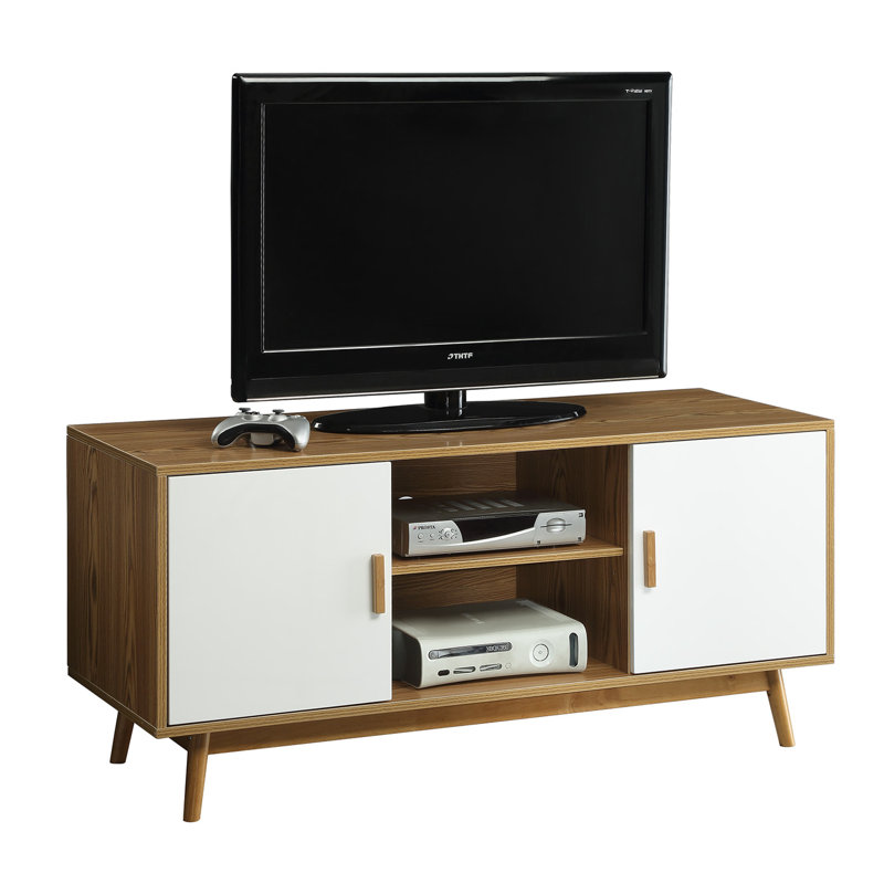 Asten TV Stand, Wood Grain/White