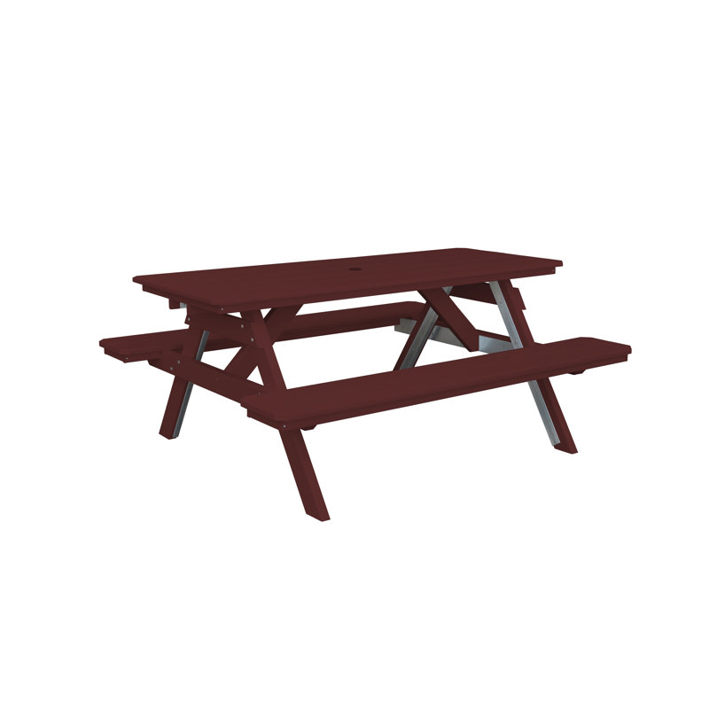 Table de pique-nique rectangulaire, Cerisier, L 70 po x L 60 po