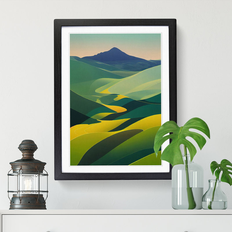 Spring Landscape View Vol.1 - Single Picture Frame Print, 64cm H x 46cm W x 2cm D, Black