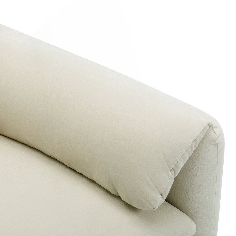Marithza 37.6'' W Oversized Armchair Accent Chair, Cream Chenille