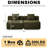 Chenille sectional sofa with 2 pillows