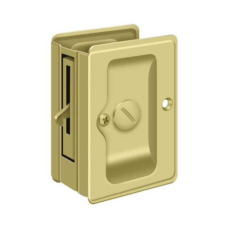 Serrure de poche Deltana SDLA325U3 HD, réglable, intimité 3-1 / 4 "x 2-1 / 4" en laiton poli, Laiton poli