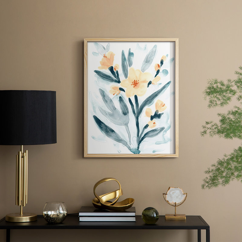 "Bouquet indigo et rosé II", Naturel, H 21 po x l 17 po