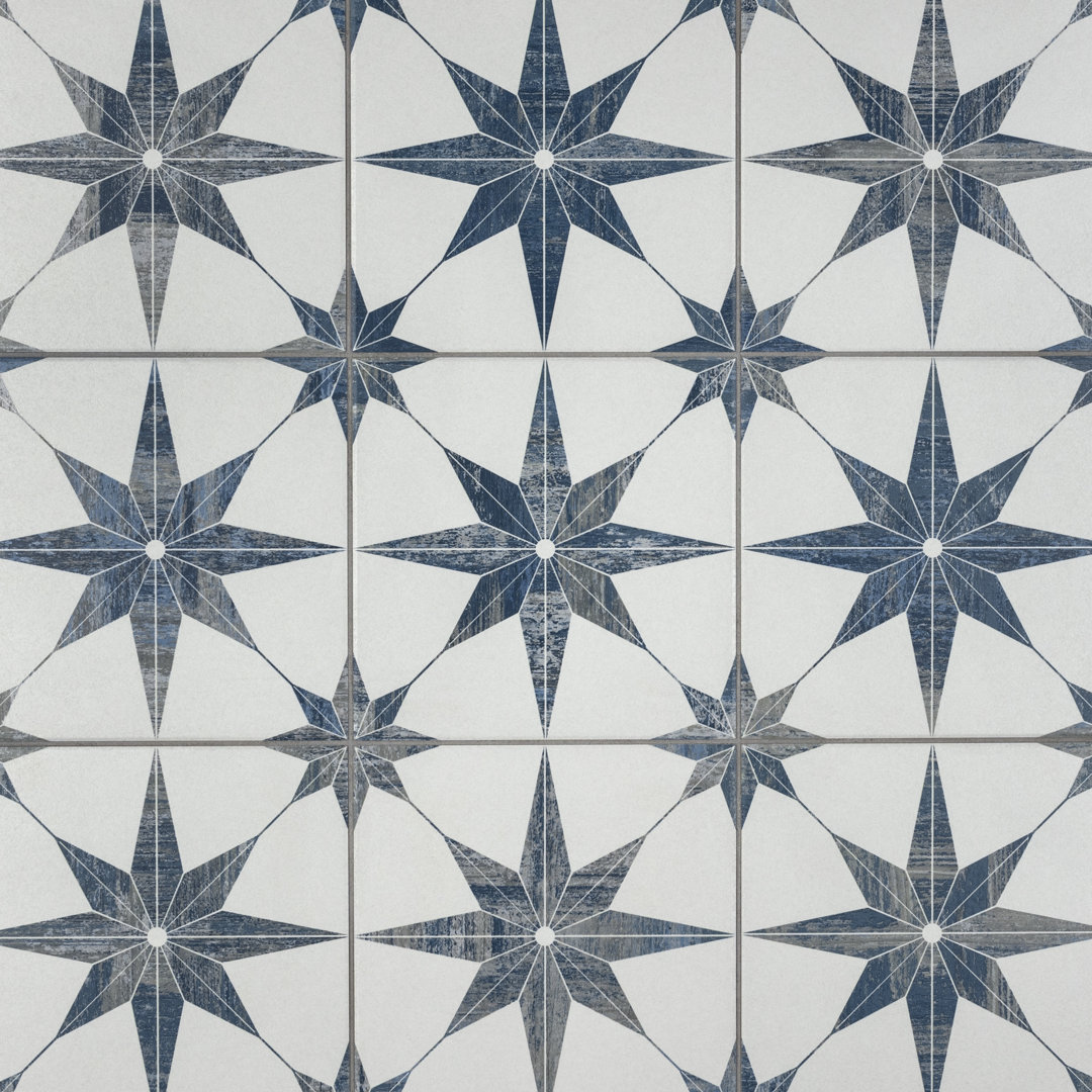 Cassis Stella 10" x 10" Porcelain Patterned Wall & Floor Tile Merola Tile 