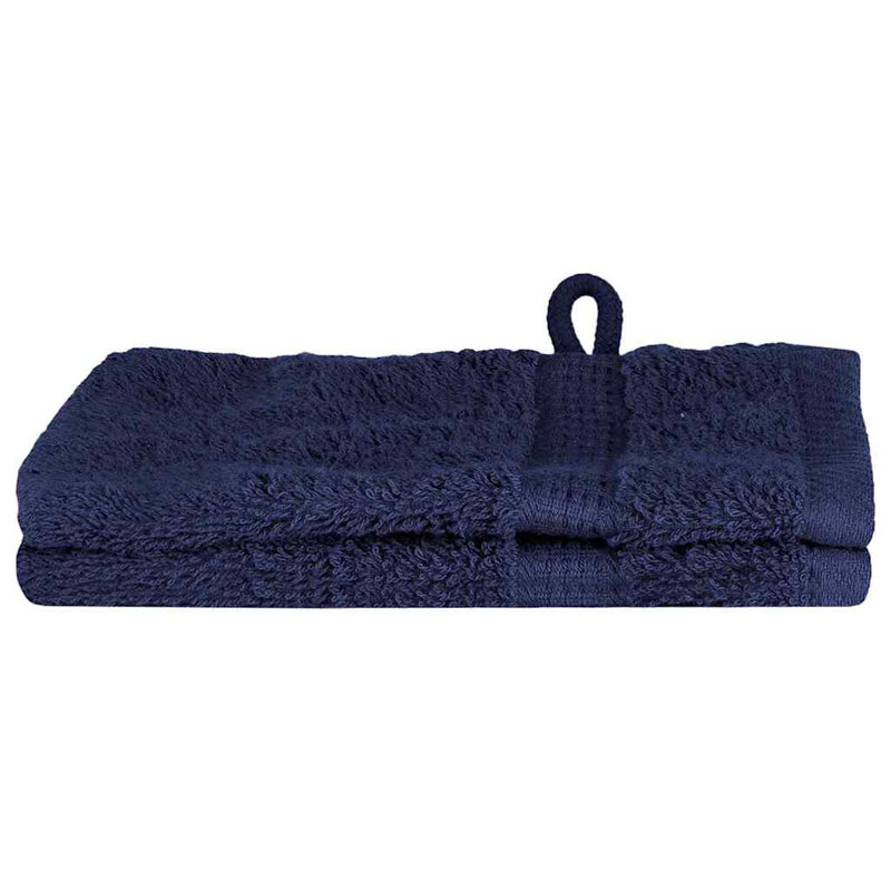  Washcloths 2 Pcs Cotton, Navy Blue