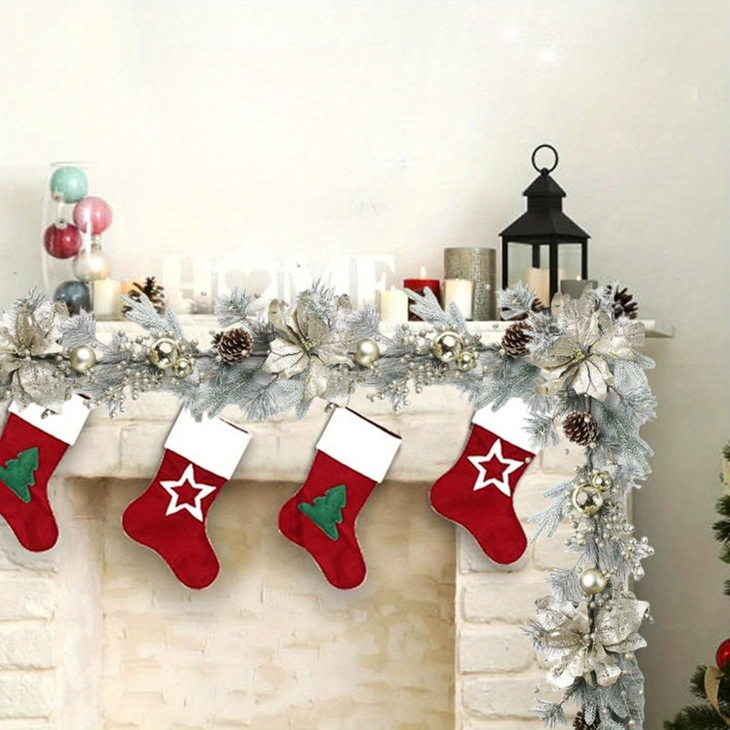 Guirlande de Noël 5,9 pi, guirlande de baies de pin artificielles, décorations de table de centre de table, parfait pour la décoration intérieure et extérieure