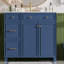 Meuble-lavabo de 36 po avec lavabo en céramique, tiroirs standard et double couche, portes à fermeture en douceur, tablettes réglables, armoire de rangement moderne pour petites et moyennes salles de bain-121294455