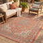 Tapis Tidal traditionnel audacieux de style persan, orange, ivoire, or, vert et gris, lavable à la machine, antidérapant, à poils courts, pour l'intérieur et l'extérieur, adapté aux animaux domestiques, idéal pour le salon, la chambre, la salle à manger, l'entrée, le couloir ou le bureau.-536174448