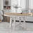 Farmhouse Style Extendable Round Dining Table With Stable Wood Structure And Adjustable Length For Any Room-1109155791