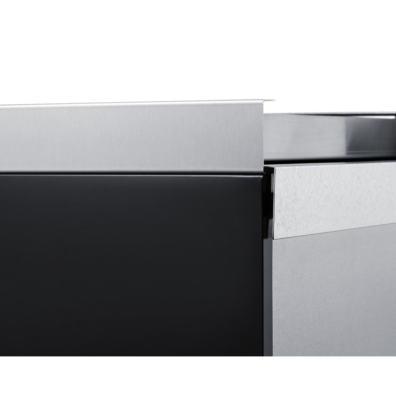 Silver Stainless Steel 15'' Slide-Out Storage Drawer
